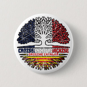 Badge Rond 5 Cm Catalogne Catalan France Arbre