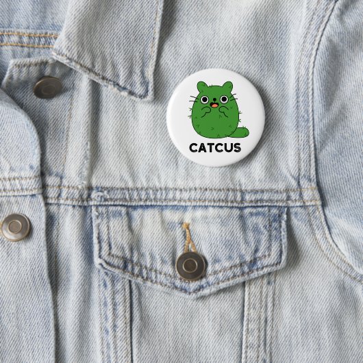 Badge Rond 5 Cm Catcus Funny Chat Cactus Pun (En situation)