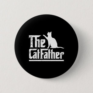 Badge Rond 5 Cm Catfather Funny Chat Papa Fête des pères Movie Pun