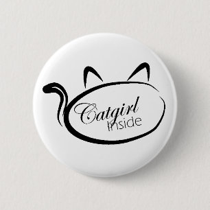 Badge Rond 5 Cm Catgirl à l'intérieur