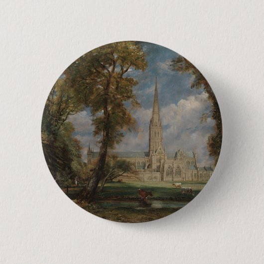 Badge Rond 5 Cm Cathédrale de John Constable | Salisbury du Bish (Devant)