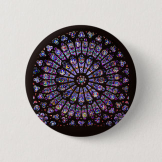 Badge Rond 5 Cm Cathédrale Notre-Dame de Paris Rose
