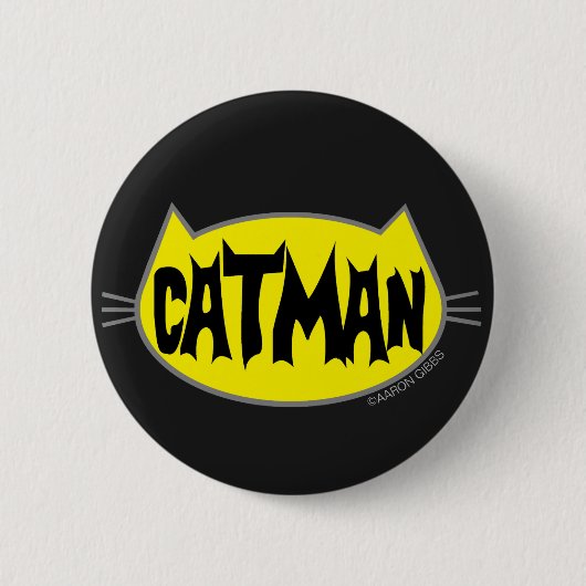 Badge Rond 5 Cm CATMAN Cat Lover Button (Devant)