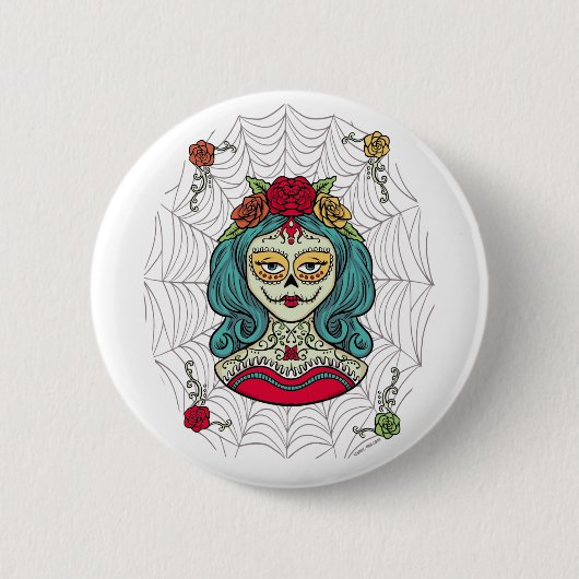 Badge Rond 5 Cm Catrina Día de Muertos Web (Devant)