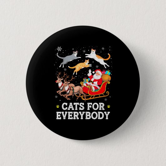 Badge Rond 5 Cm Cats For Everybody Christmas Cat Funny Xmas Women (Devant)