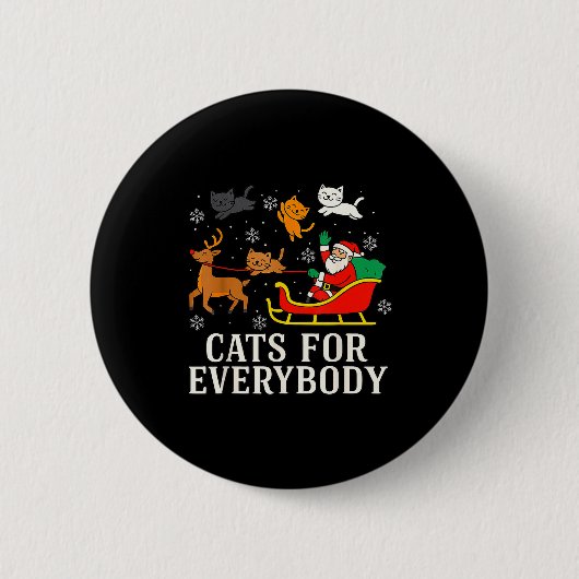 Badge Rond 5 Cm Cats For Everybody Christmas Cat Funny Xmas Women (Devant)