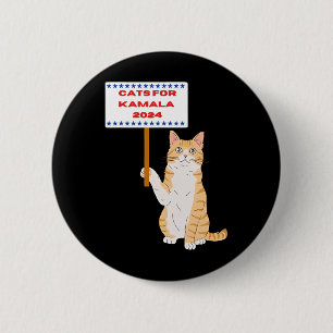 Badge Rond 5 Cm Cats For Kamala Harris Vote President 2024 Usa