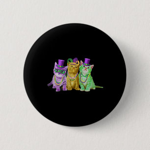 Badge Rond 5 Cm Cats Kitten Kitty Mardi Gras Festival Party Cat Lo