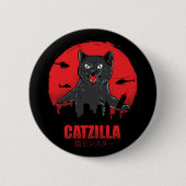 Badge Rond 5 Cm Catzilla Monster Chat Classic Round (Devant)