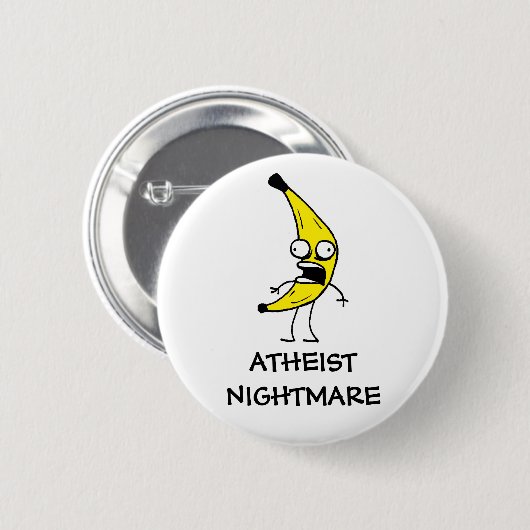 Badge Rond 5 Cm Cauchemar athée (Devant & derrière)