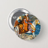 Badge Rond 5 Cm Cavalier arabe (Devant & derrière)