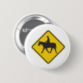 Badge Rond 5 Cm Cavalier de cheval (Devant & derrière)