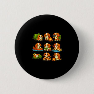 Badge Rond 5 Cm Cavalier drôle de camping chien mignon randonnée c