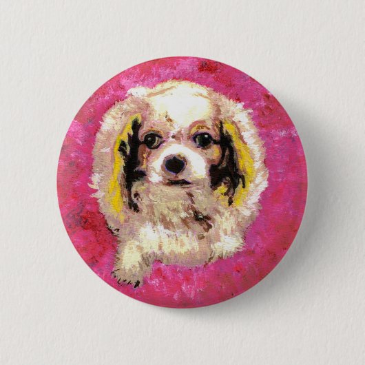 Badge Rond 5 Cm Cavalier King Charles Spaniel (Devant)