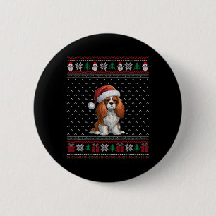 Badge Rond 5 Cm Cavalier King Charles Spaniel Chien Portant Père N