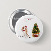 Badge Rond 5 Cm Cavalier King Charles Spaniel Funny Christmas Chie (Devant & derrière)