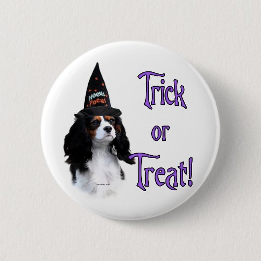 Badge Rond 5 Cm Cavalier King Charles Spaniel Trick (Devant)