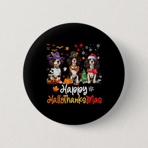 Badge Rond 5 Cm Cavalier Roi Charles Chien espagnol Halloween Chri