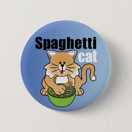 Badge Rond 5 Cm Ce chat fou de spaghetti (Devant)
