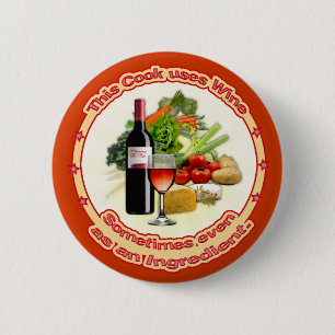 Badge Rond 5 Cm Ce cuisinier utilise du vin