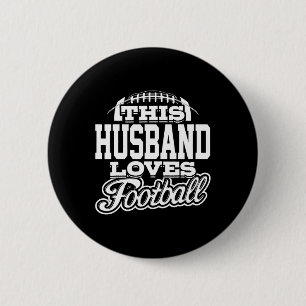 Badge Rond 5 Cm Ce Mari Aime Le Football - Variant Blanc