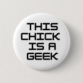 Badge Rond 5 Cm Ce poussin est un Geek (Devant)