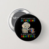 Badge Rond 5 Cm Ce qui vous rend différents Elephant Maman Autisme (Devant & derrière)