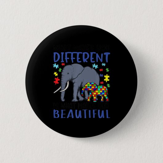 Badge Rond 5 Cm Ce qui vous rend différents éléphant maman Autisme (Devant)
