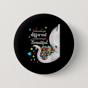 Badge Rond 5 Cm Ce qui vous rend différents éléphant maman Autisme