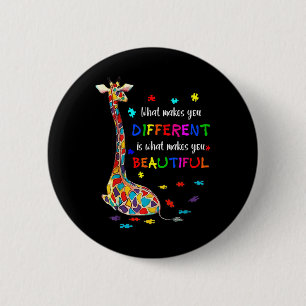 Badge Rond 5 Cm Ce qui vous rend différents Giraffe Maman Autisme