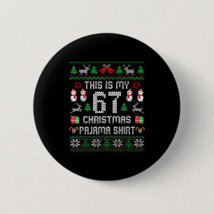 Badge Rond 5 Cm Ceci est mon pyjama de Noël 67 - Horrible Vacances