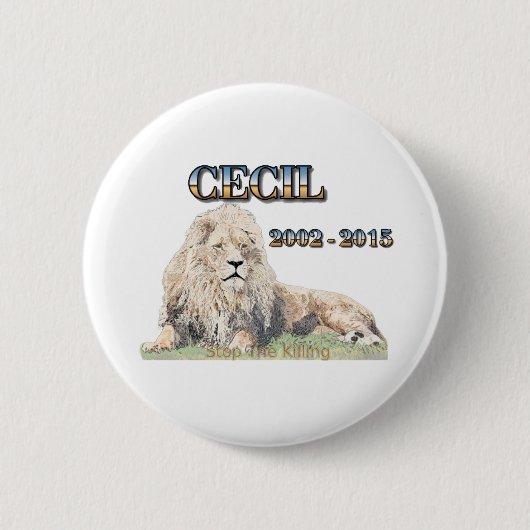 Badge Rond 5 Cm Cecil le lion (Devant)