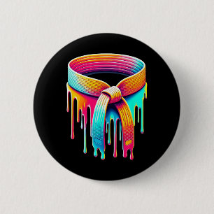 Badge Rond 5 Cm Ceinture de peinture dégoulinante Judo Karaté Taek