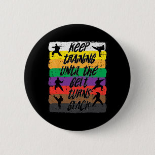 Badge Rond 5 Cm Ceinture d'entraînement de karaté noir pour hommes
