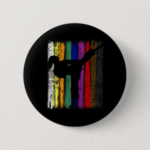 Badge Rond 5 Cm Ceintures de karaté Couleurs Silhouette Femmes Fil
