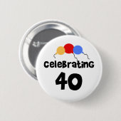 Badge Rond 5 Cm Célébration de 40 (Devant & derrière)