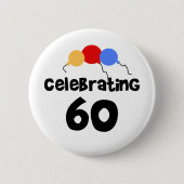 Badge Rond 5 Cm Célébration de 60 (Devant)