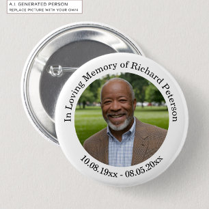 Badge Rond 5 Cm Célébration de la vie 1 Photo spéciale 