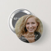 Badge Rond 5 Cm Célébration de la vie Photo Memorial Keepsaké (Devant & derrière)