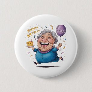 Badge Rond 5 Cm Célébration de l'anniversaire de grand-mère