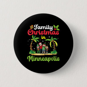 Badge Rond 5 Cm Célébration de Noël en famille à Minneapolis Tropi