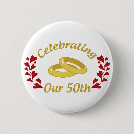 Badge Rond 5 Cm Célébration de notre 50e (Devant)