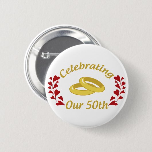 Badge Rond 5 Cm Célébration de notre 50e (Devant & derrière)
