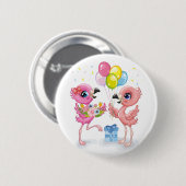Badge Rond 5 Cm Célébration du flamant rose (Devant & derrière)