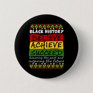 Badge Rond 5 Cm Célébration du Mois de l'Histoire des Noirs Afro-A