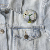 Badge Rond 5 Cm Célébration, Roses Blanches & Orchies_ (En situation)