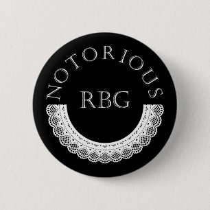 Badge Rond 5 Cm Célèbre RBG Ruth Bader Ginsburg Lace Collar
