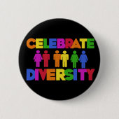 Badge Rond 5 Cm Célébrer la diversité (Devant)