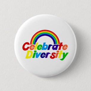 Badge Rond 5 Cm Célébrer la diversité Arc-en-ciel