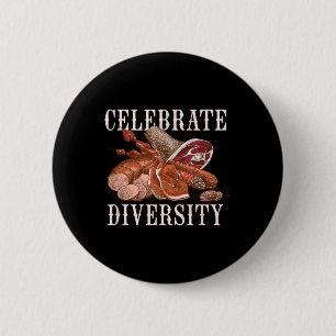 Badge Rond 5 Cm Célébrer la diversité BBQ Viande fumée Byrbecue Sm